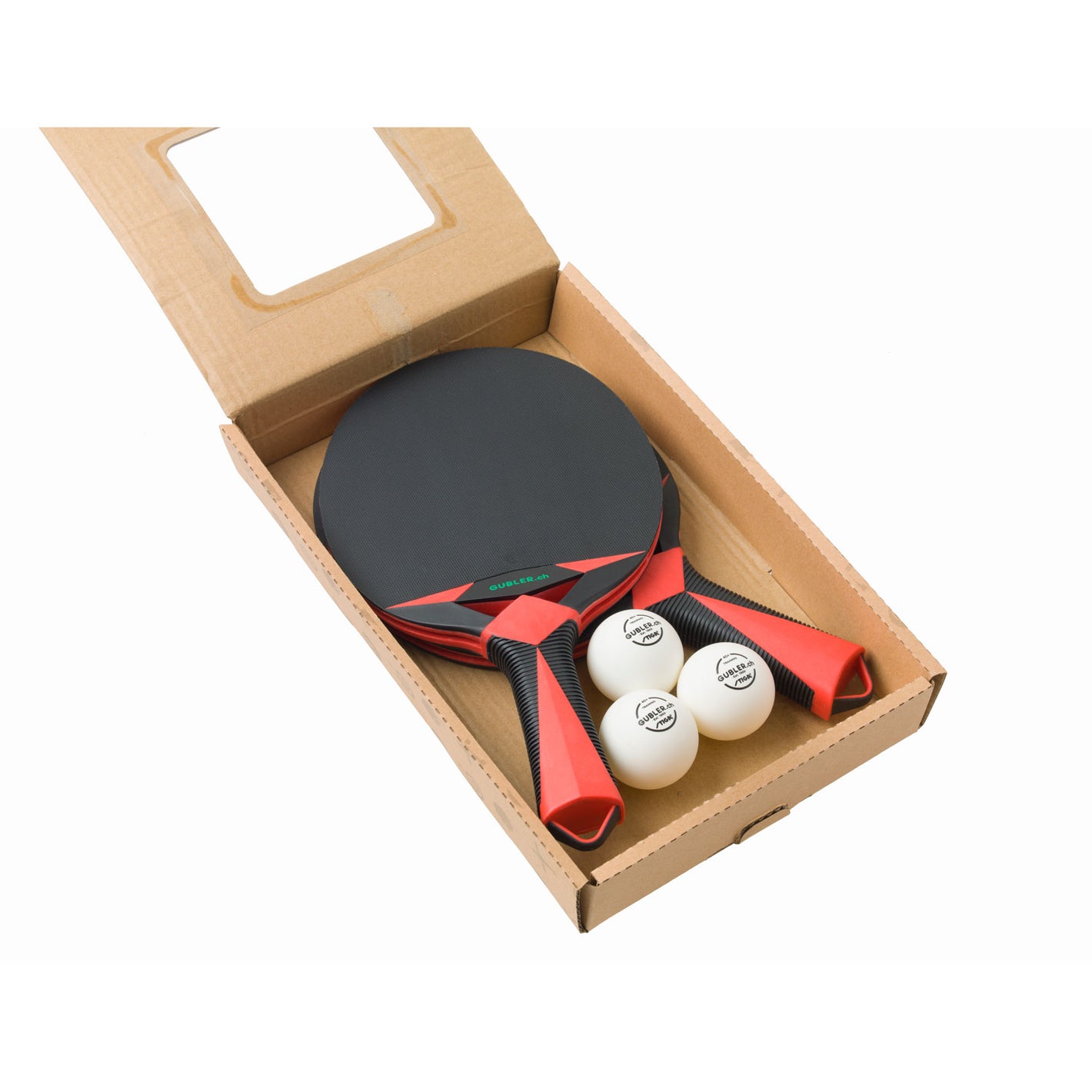 Bat-Set Gubler Ascona Duo Outdoor content: 2 bats red and 3 balls