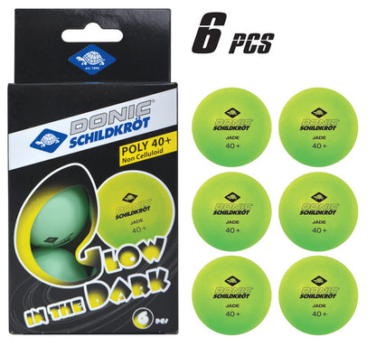 Donic Glow In The Dark Ping Pong Balls 6 light green fluorescent balls