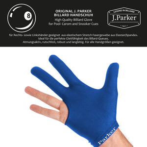 Gant de billard J. Parker ambidextre bleu