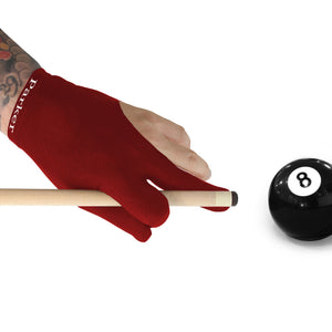 Gant de billard J. Parker ambidextre rouge foncé