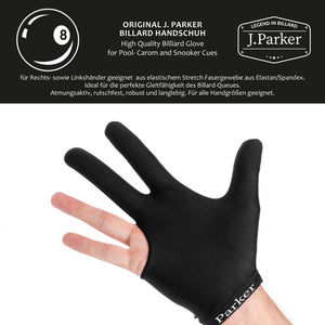Gant de billard J. Parker ambidextre noir