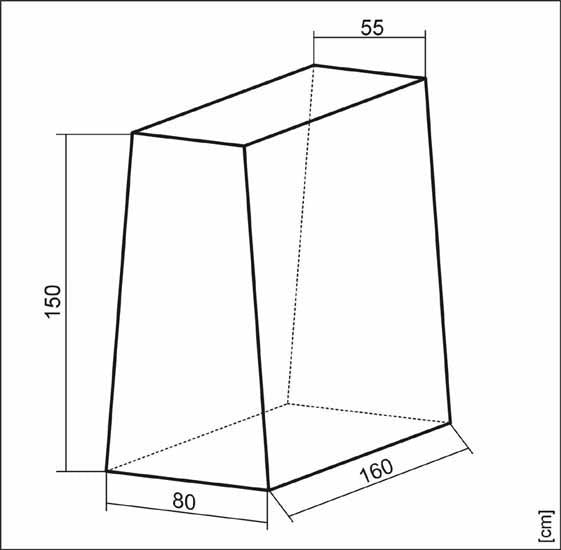 Table cover Dimensions: l 1600 x w 550/800 x h 1500 mm