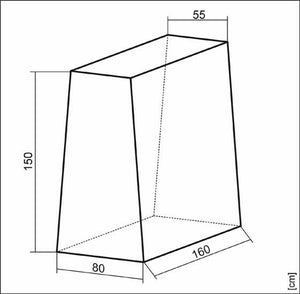 Abdeckhülle für TT-Tische Masse: L 1600 x B 550/800 x T 1500 mm