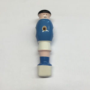 Kicker-Figur Holz, blau/weiss, geschr.